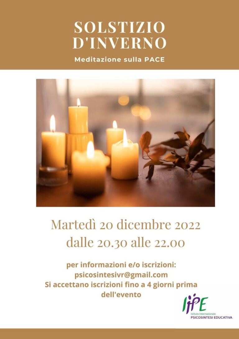 Locandina dell'evento Solstizio d'inverno - Meditazione sulla pace 2022